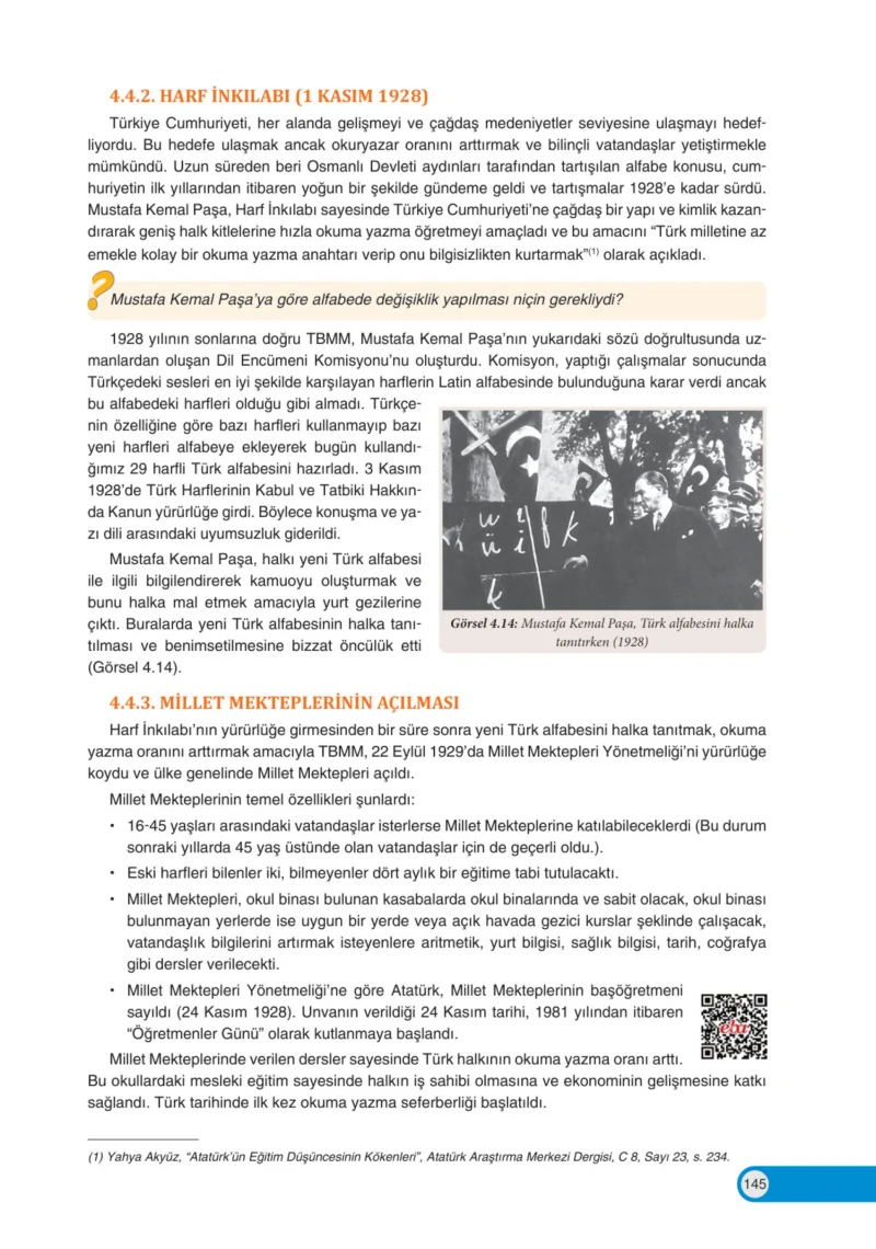 8. Sınıf İnkılap Tarihi Ders Kitabı Cevapları Ders Destek Yayınları Sayfa 145