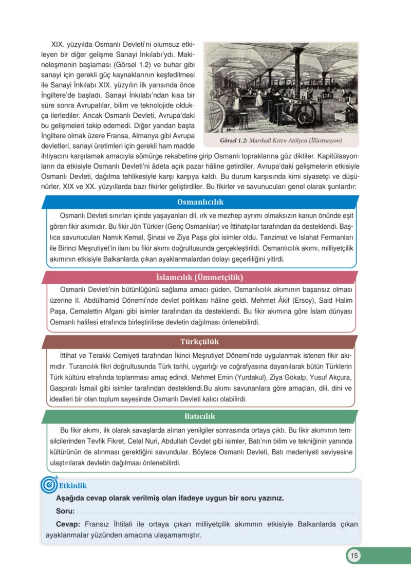 8. Sınıf İnkılap Tarihi Ders Kitabı Cevapları Ders Destek Yayınları Sayfa 15