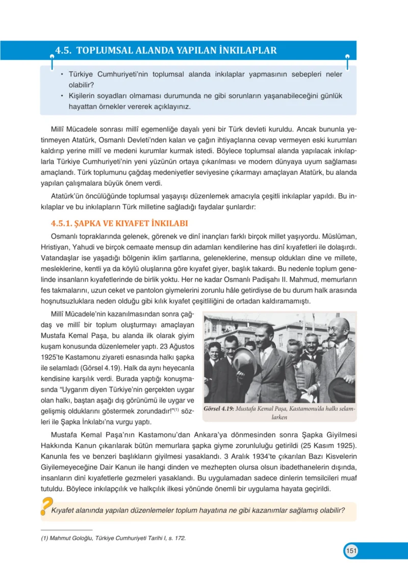 8. Sınıf İnkılap Tarihi Ders Kitabı Cevapları Ders Destek Yayınları Sayfa 151