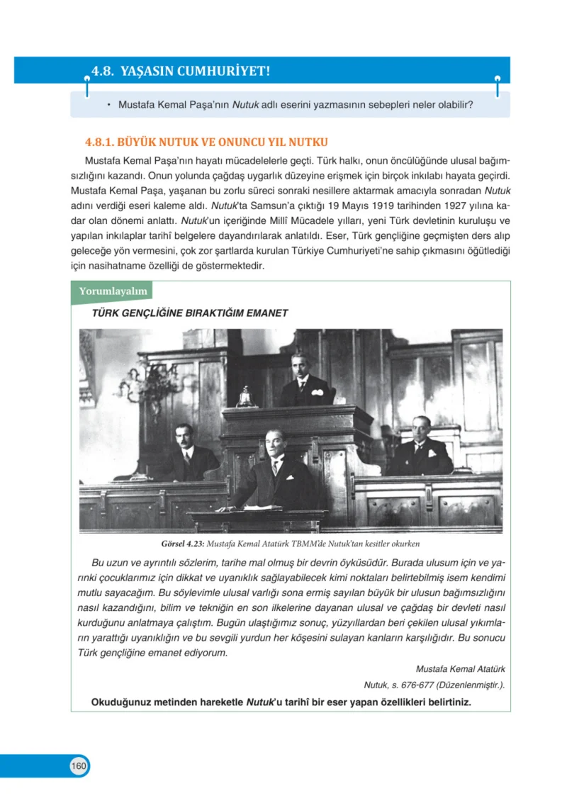 8. Sınıf İnkılap Tarihi Ders Kitabı Cevapları Ders Destek Yayınları Sayfa 160