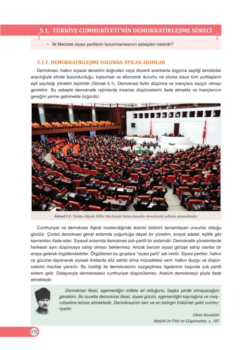 8. Sınıf İnkılap Tarihi Ders Kitabı Cevapları Ders Destek Yayınları Sayfa 172