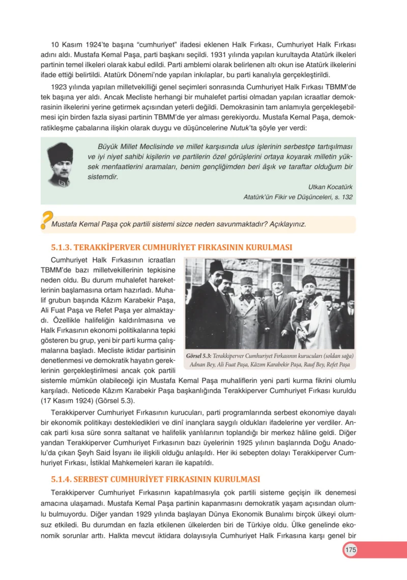8. Sınıf İnkılap Tarihi Ders Kitabı Cevapları Ders Destek Yayınları Sayfa 175