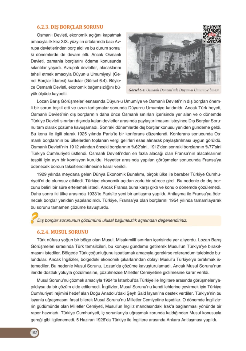 8. Sınıf İnkılap Tarihi Ders Kitabı Cevapları Ders Destek Yayınları Sayfa 192
