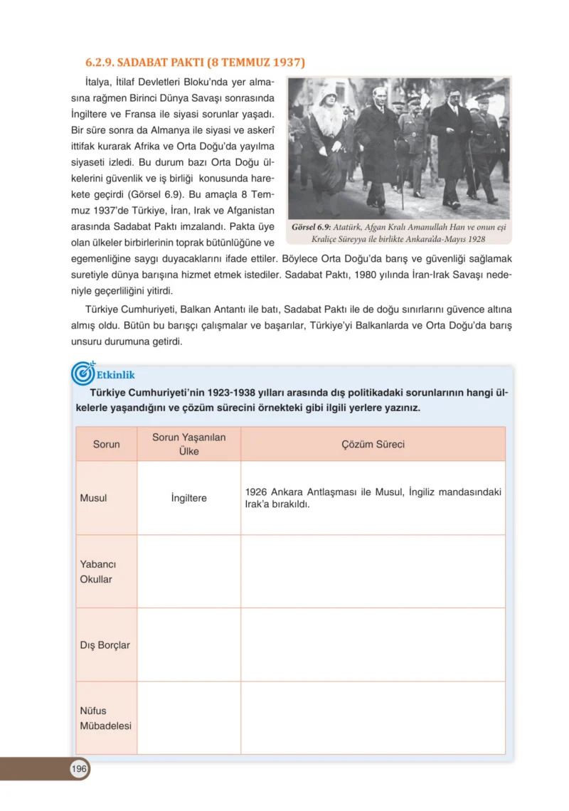 8. Sınıf İnkılap Tarihi Ders Kitabı Cevapları Ders Destek Yayınları Sayfa 196