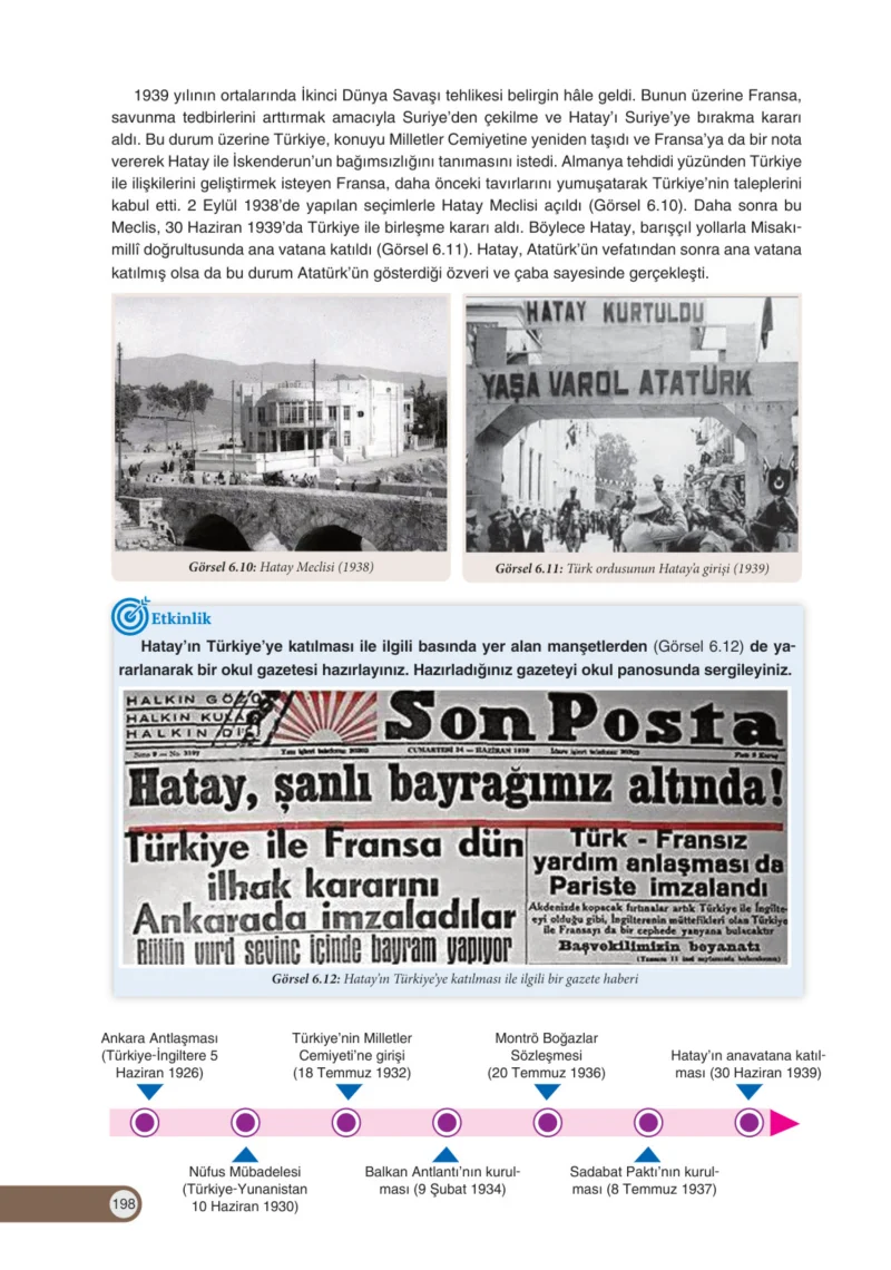 8. Sınıf İnkılap Tarihi Ders Kitabı Cevapları Ders Destek Yayınları Sayfa 198