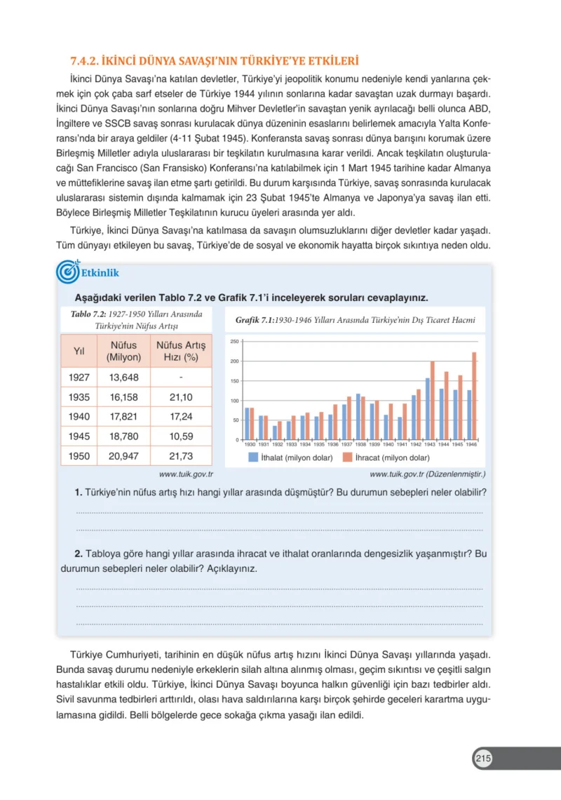 8. Sınıf İnkılap Tarihi Ders Kitabı Cevapları Ders Destek Yayınları Sayfa 215