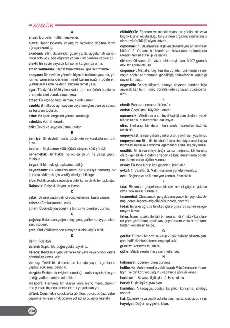 8. Sınıf İnkılap Tarihi Ders Kitabı Cevapları Ders Destek Yayınları Sayfa 230