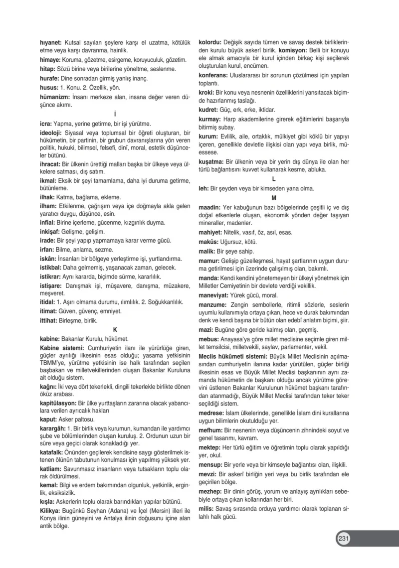 8. Sınıf İnkılap Tarihi Ders Kitabı Cevapları Ders Destek Yayınları Sayfa 231