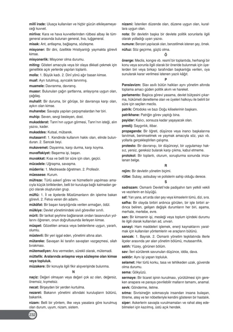 8. Sınıf İnkılap Tarihi Ders Kitabı Cevapları Ders Destek Yayınları Sayfa 232