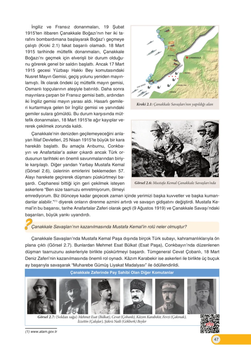 8. Sınıf İnkılap Tarihi Ders Kitabı Cevapları Ders Destek Yayınları Sayfa 47