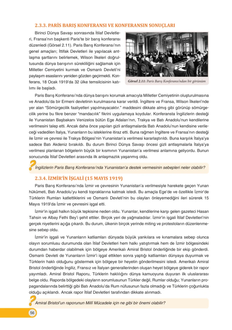 8. Sınıf İnkılap Tarihi Ders Kitabı Cevapları Ders Destek Yayınları Sayfa 56