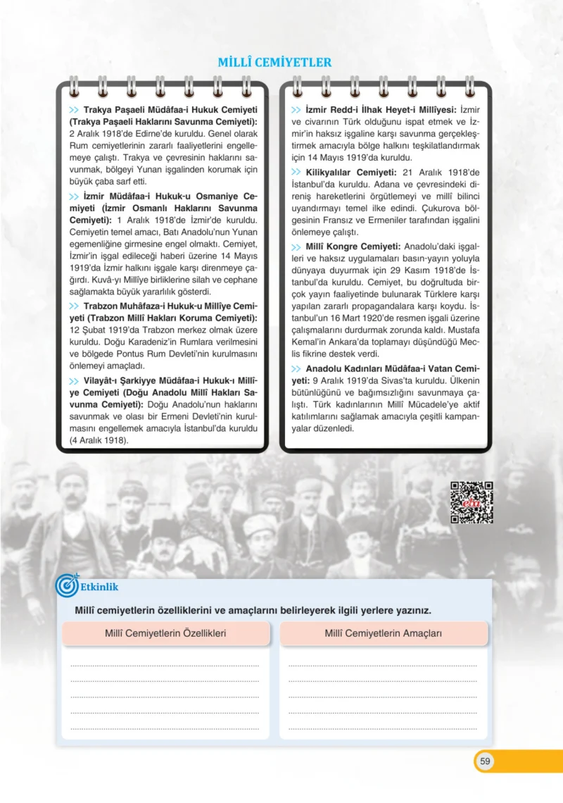 8. Sınıf İnkılap Tarihi Ders Kitabı Cevapları Ders Destek Yayınları Sayfa 59