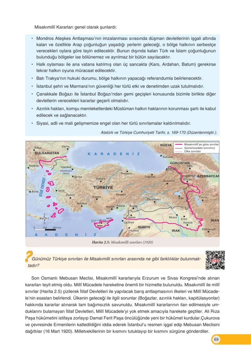 8. Sınıf İnkılap Tarihi Ders Kitabı Cevapları Ders Destek Yayınları Sayfa 69