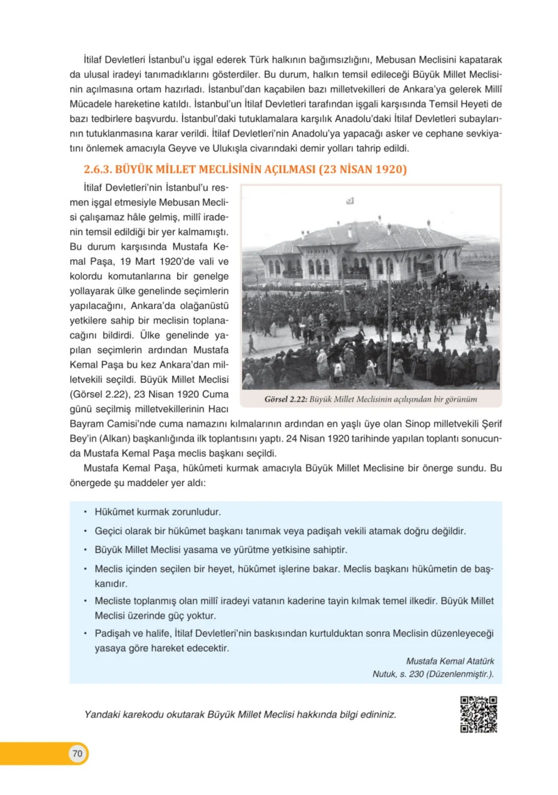 8. Sınıf İnkılap Tarihi Ders Kitabı Cevapları Ders Destek Yayınları Sayfa 70