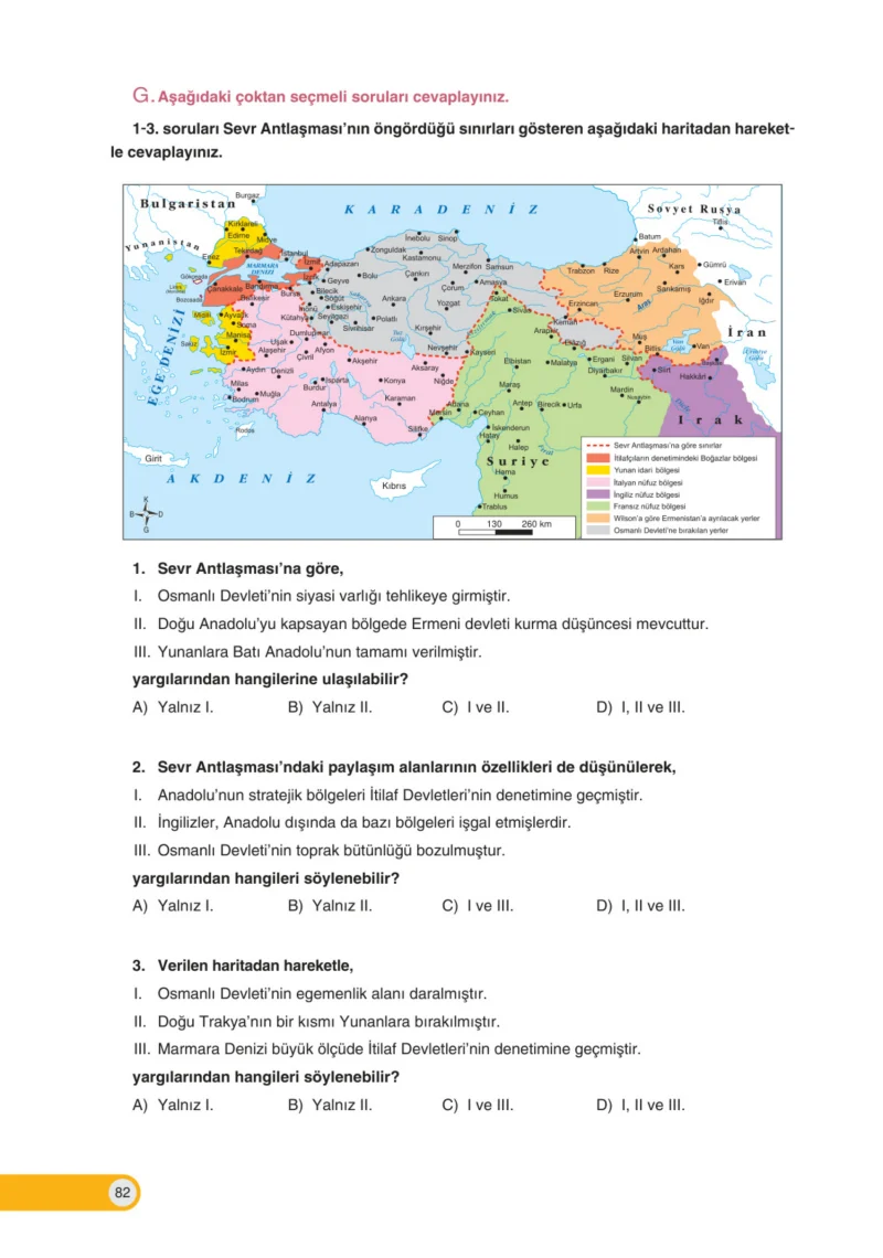 8. Sınıf İnkılap Tarihi Ders Kitabı Cevapları Ders Destek Yayınları Sayfa 82