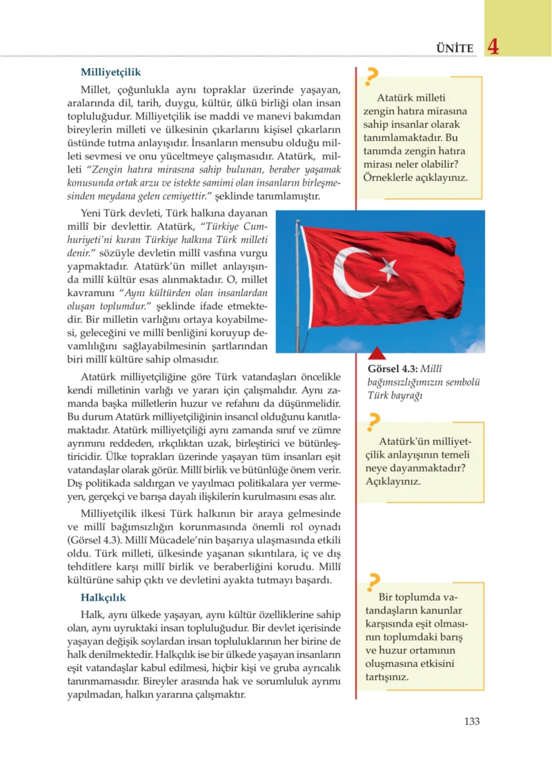 8. Sınıf İnkılap Tarihi Ders Kitabı Cevapları Meb Yayınları Sayfa 133