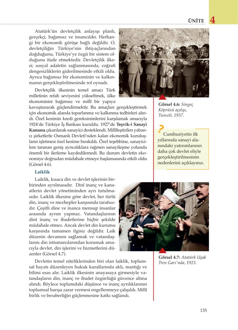 8. Sınıf İnkılap Tarihi Ders Kitabı Cevapları Meb Yayınları Sayfa 135