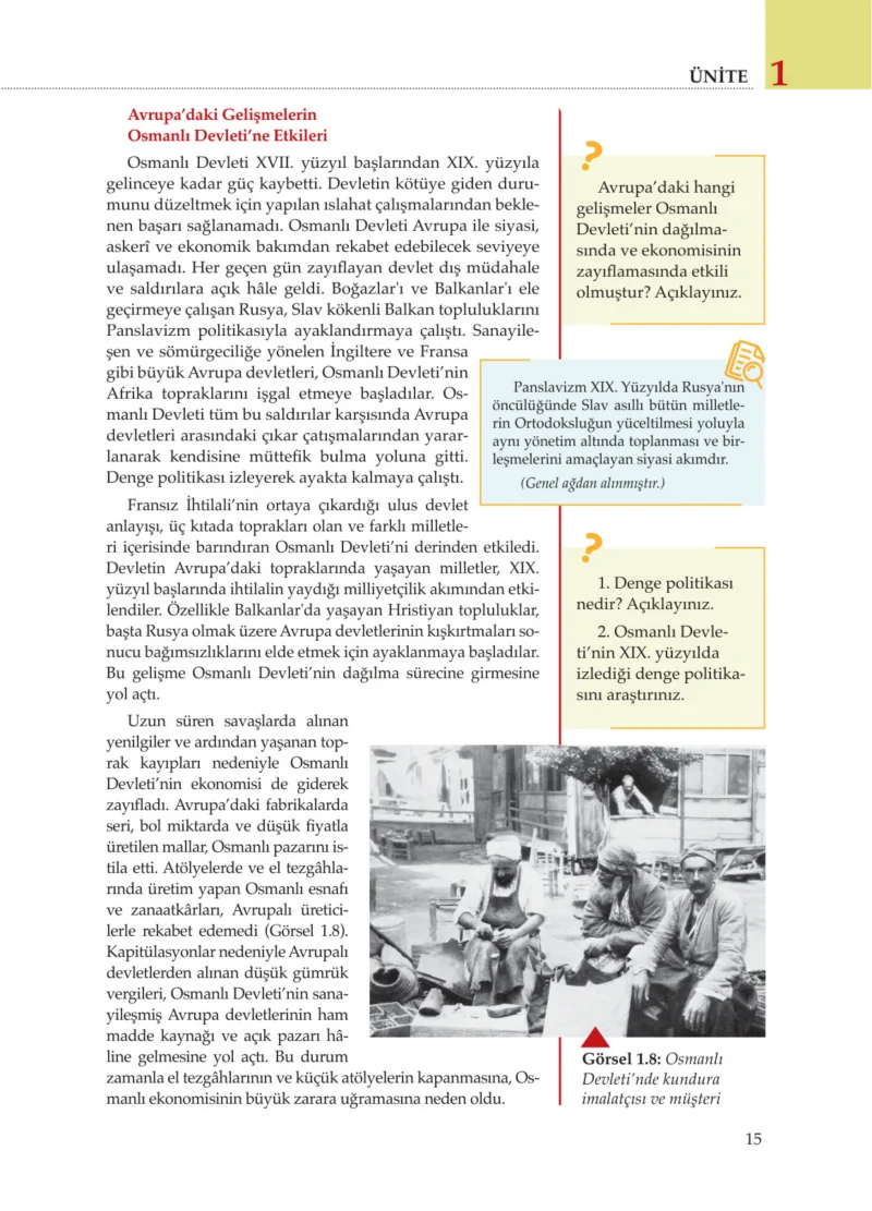 8. Sınıf İnkılap Tarihi Ders Kitabı Cevapları Meb Yayınları Sayfa 15