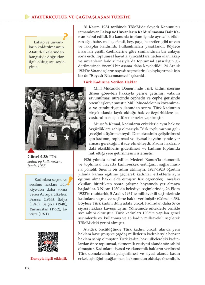 8. Sınıf İnkılap Tarihi Ders Kitabı Cevapları Meb Yayınları Sayfa 156