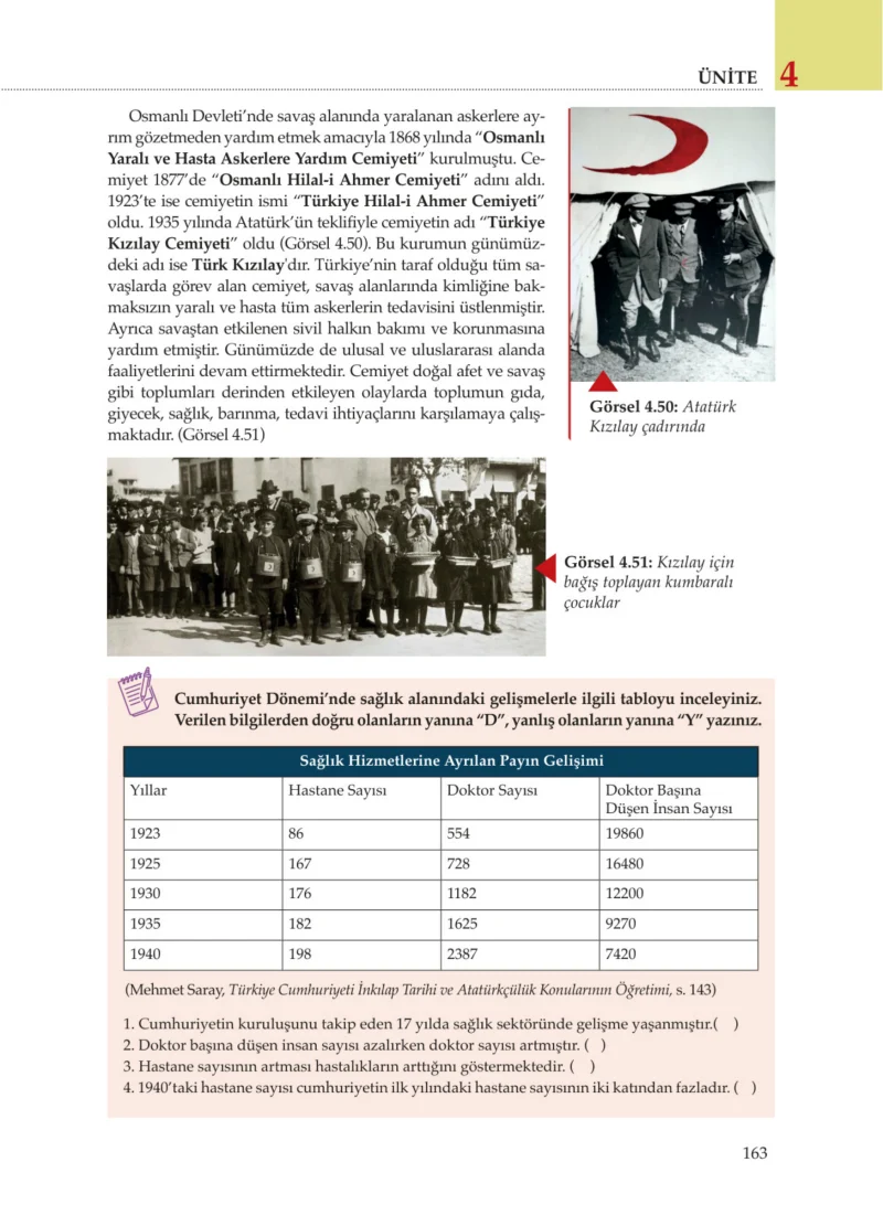 8. Sınıf İnkılap Tarihi Ders Kitabı Cevapları Meb Yayınları Sayfa 163