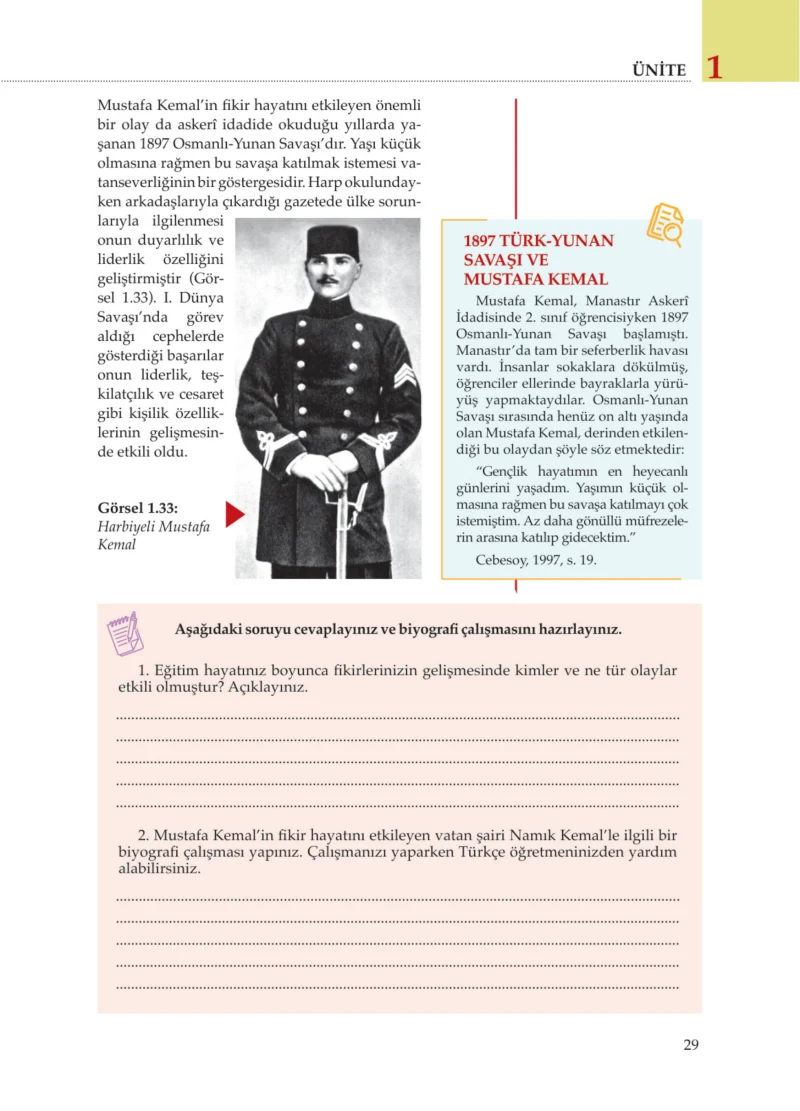 8. Sınıf İnkılap Tarihi Ders Kitabı Cevapları Meb Yayınları Sayfa 29