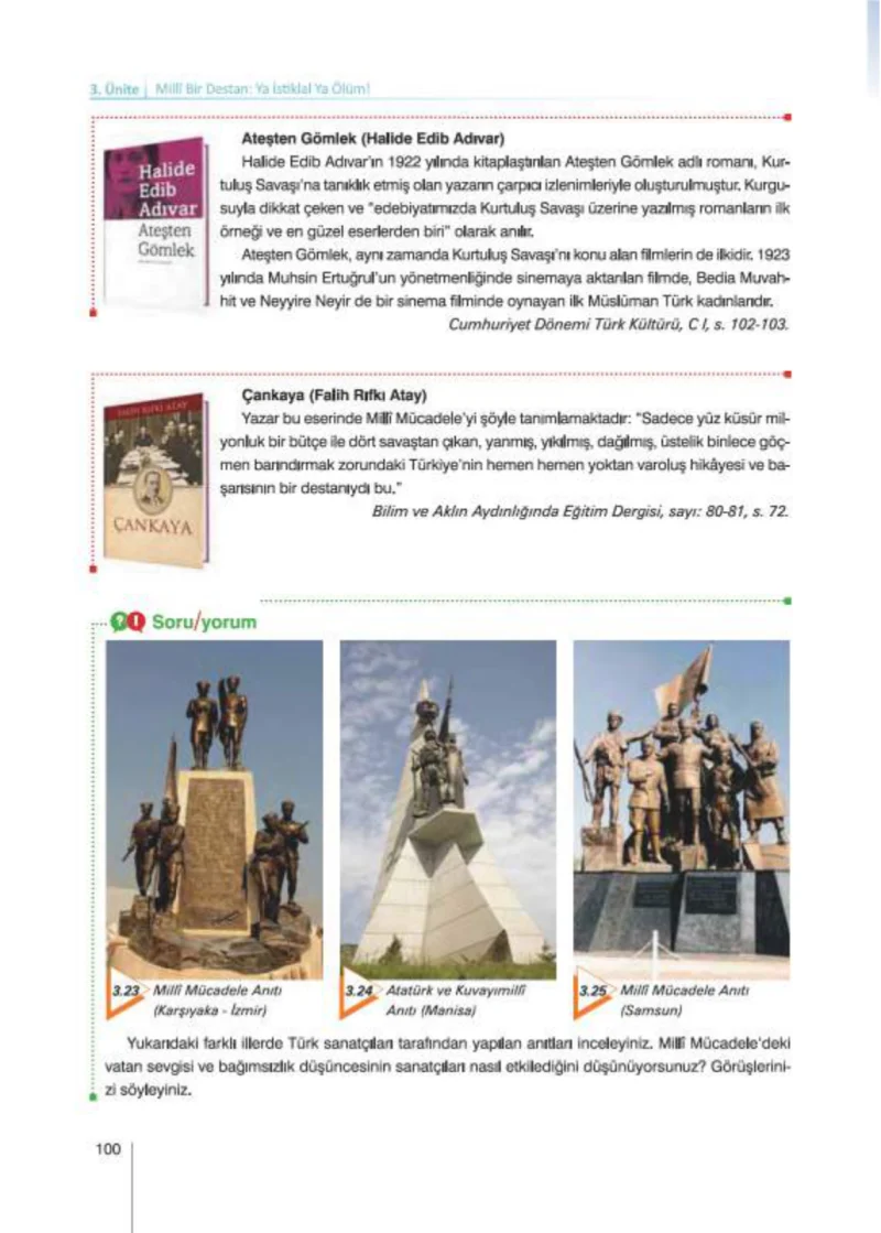 8. Sınıf İnkılap Tarihi Ders Kitabı Cevapları Nev Kitap Yayınları Sayfa 100