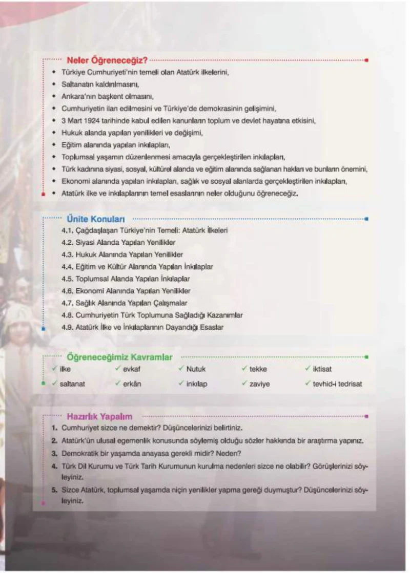 8. Sınıf İnkılap Tarihi Ders Kitabı Cevapları Nev Kitap Yayınları Sayfa 105