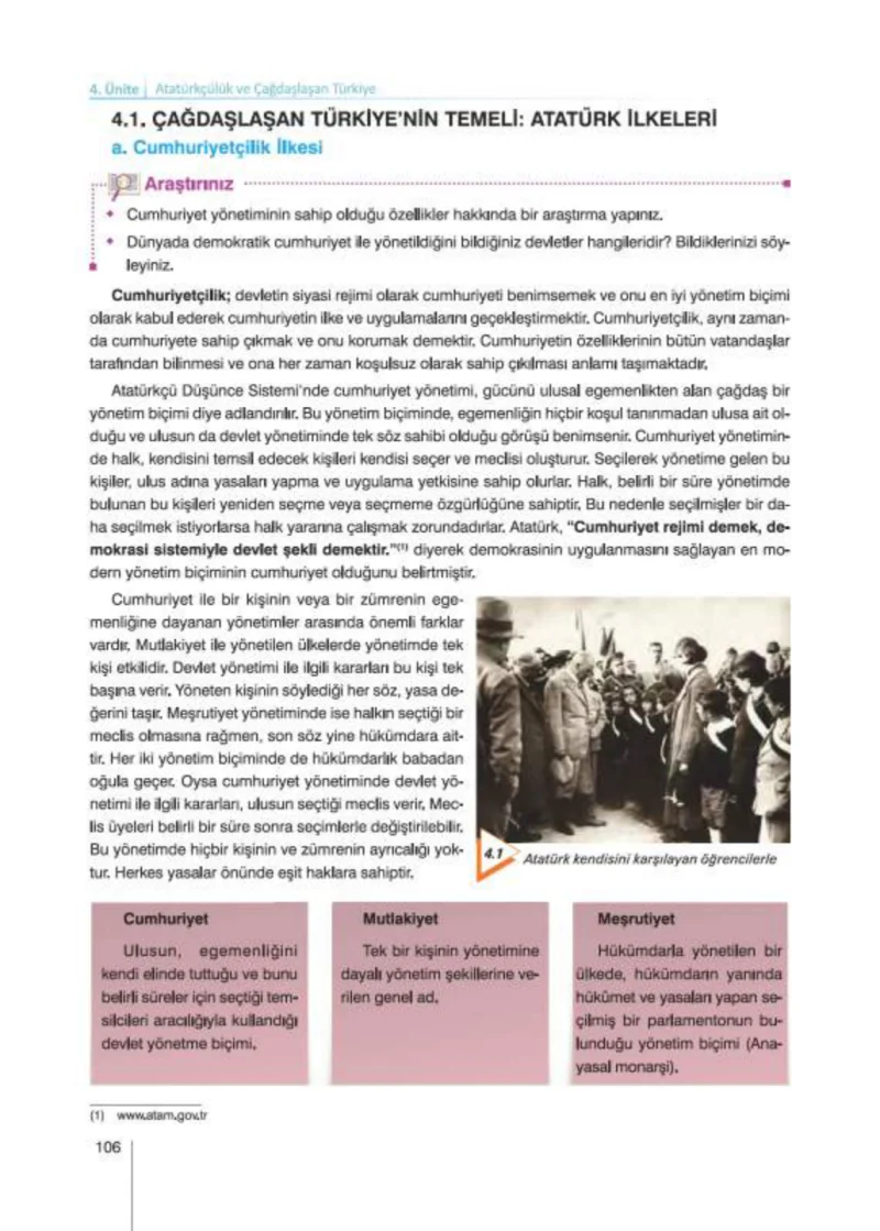 8. Sınıf İnkılap Tarihi Ders Kitabı Cevapları Nev Kitap Yayınları Sayfa 106