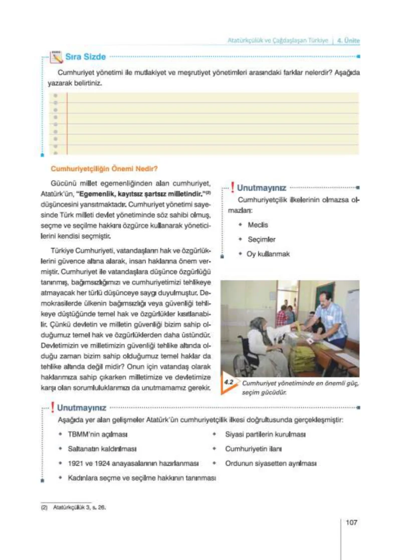 8. Sınıf İnkılap Tarihi Ders Kitabı Cevapları Nev Kitap Yayınları Sayfa 107