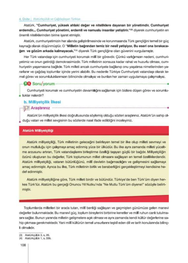 8. Sınıf İnkılap Tarihi Ders Kitabı Cevapları Nev Kitap Yayınları Sayfa 108