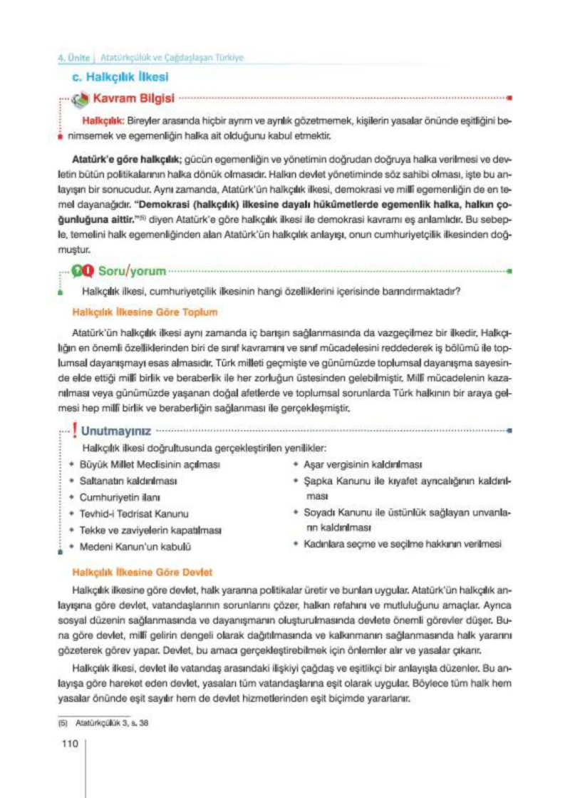 8. Sınıf İnkılap Tarihi Ders Kitabı Cevapları Nev Kitap Yayınları Sayfa 110