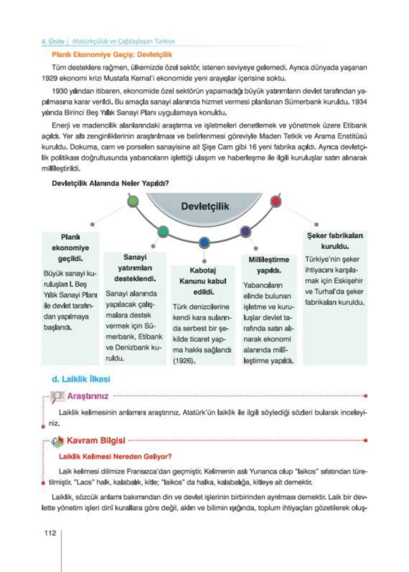 8. Sınıf İnkılap Tarihi Ders Kitabı Cevapları Nev Kitap Yayınları Sayfa 112
