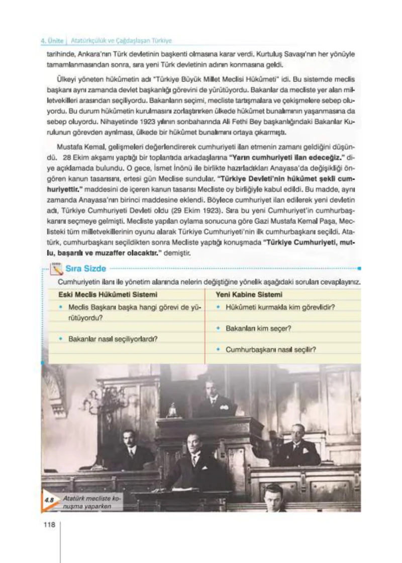 8. Sınıf İnkılap Tarihi Ders Kitabı Cevapları Nev Kitap Yayınları Sayfa 118