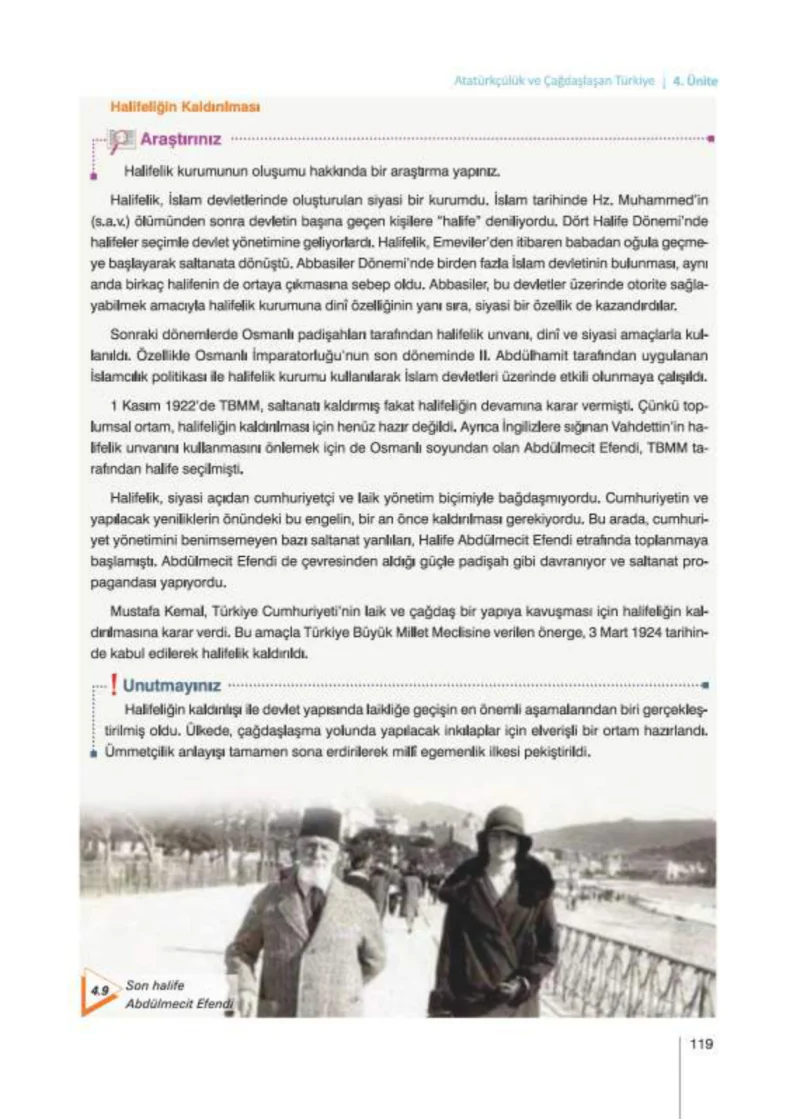 8. Sınıf İnkılap Tarihi Ders Kitabı Cevapları Nev Kitap Yayınları Sayfa 119