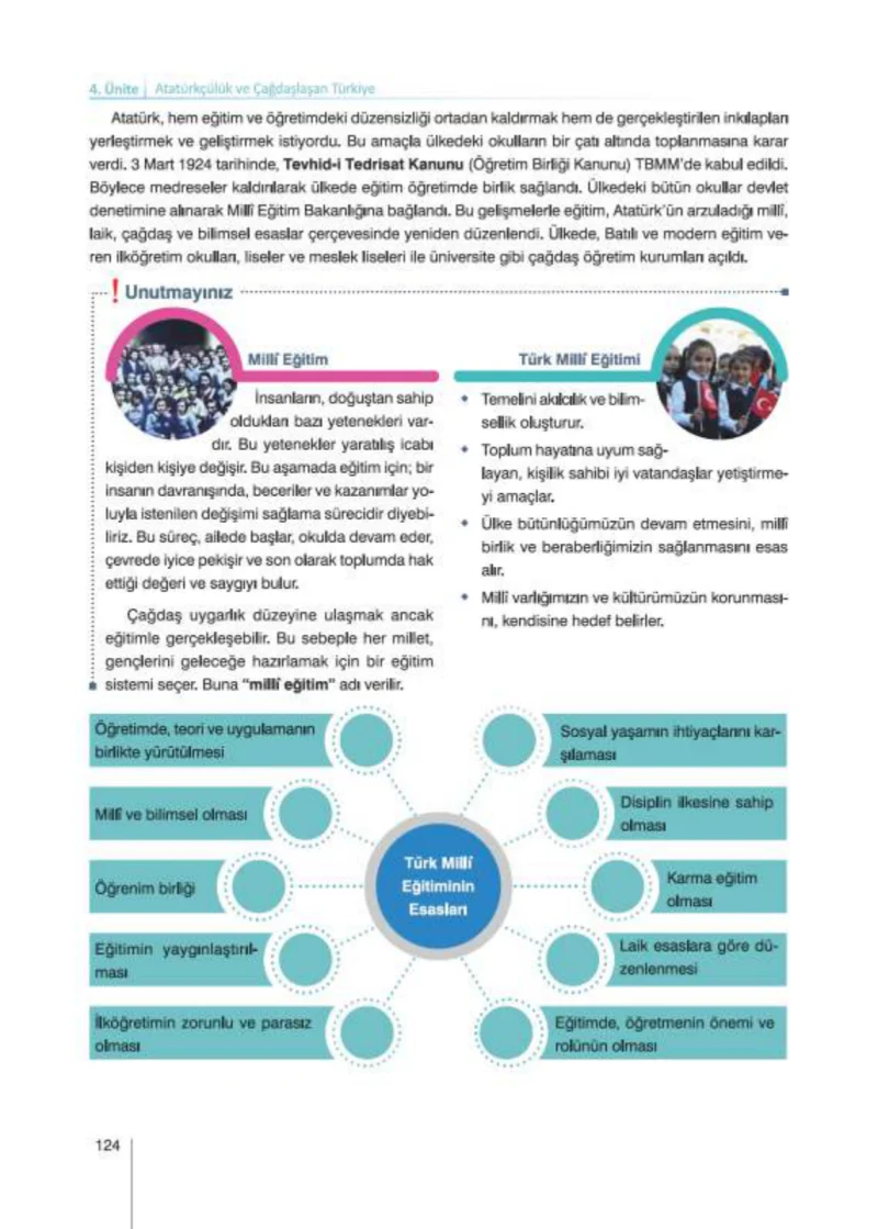 8. Sınıf İnkılap Tarihi Ders Kitabı Cevapları Nev Kitap Yayınları Sayfa 124