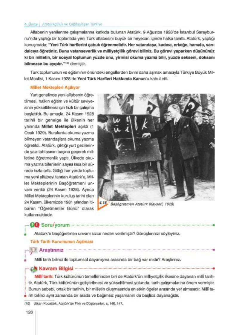8. Sınıf İnkılap Tarihi Ders Kitabı Cevapları Nev Kitap Yayınları Sayfa 126