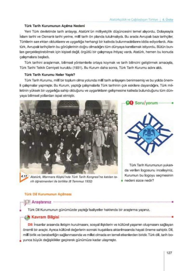 8. Sınıf İnkılap Tarihi Ders Kitabı Cevapları Nev Kitap Yayınları Sayfa 127