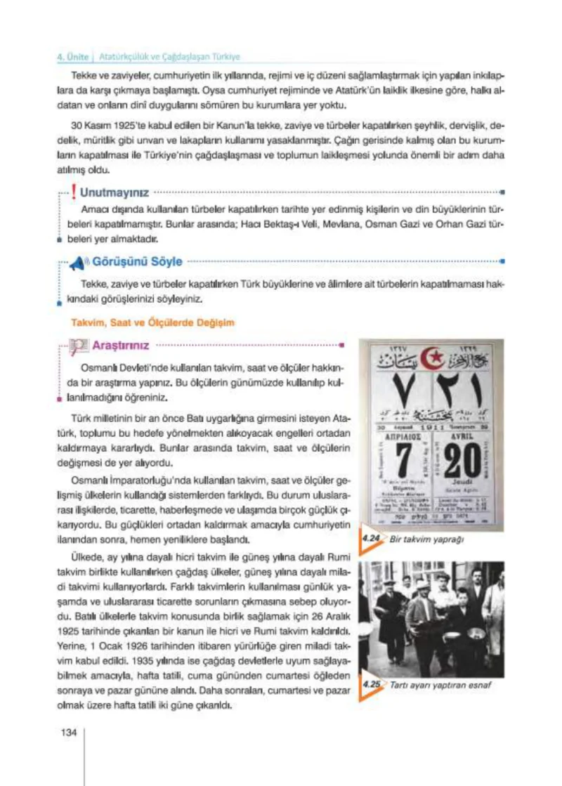 8. Sınıf İnkılap Tarihi Ders Kitabı Cevapları Nev Kitap Yayınları Sayfa 134
