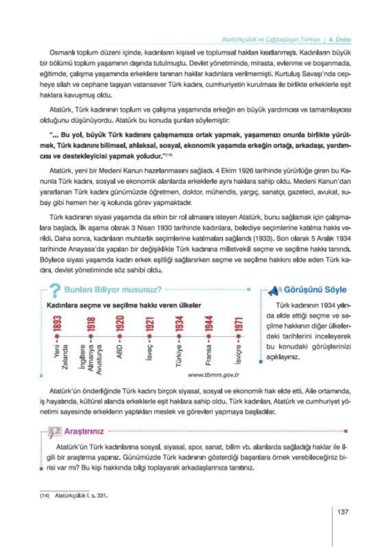 8. Sınıf İnkılap Tarihi Ders Kitabı Cevapları Nev Kitap Yayınları Sayfa 137