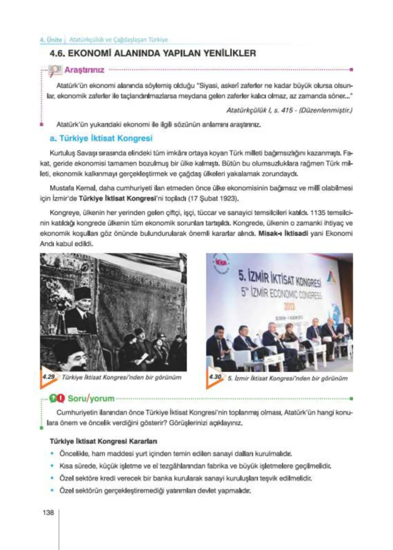 8. Sınıf İnkılap Tarihi Ders Kitabı Cevapları Nev Kitap Yayınları Sayfa 138