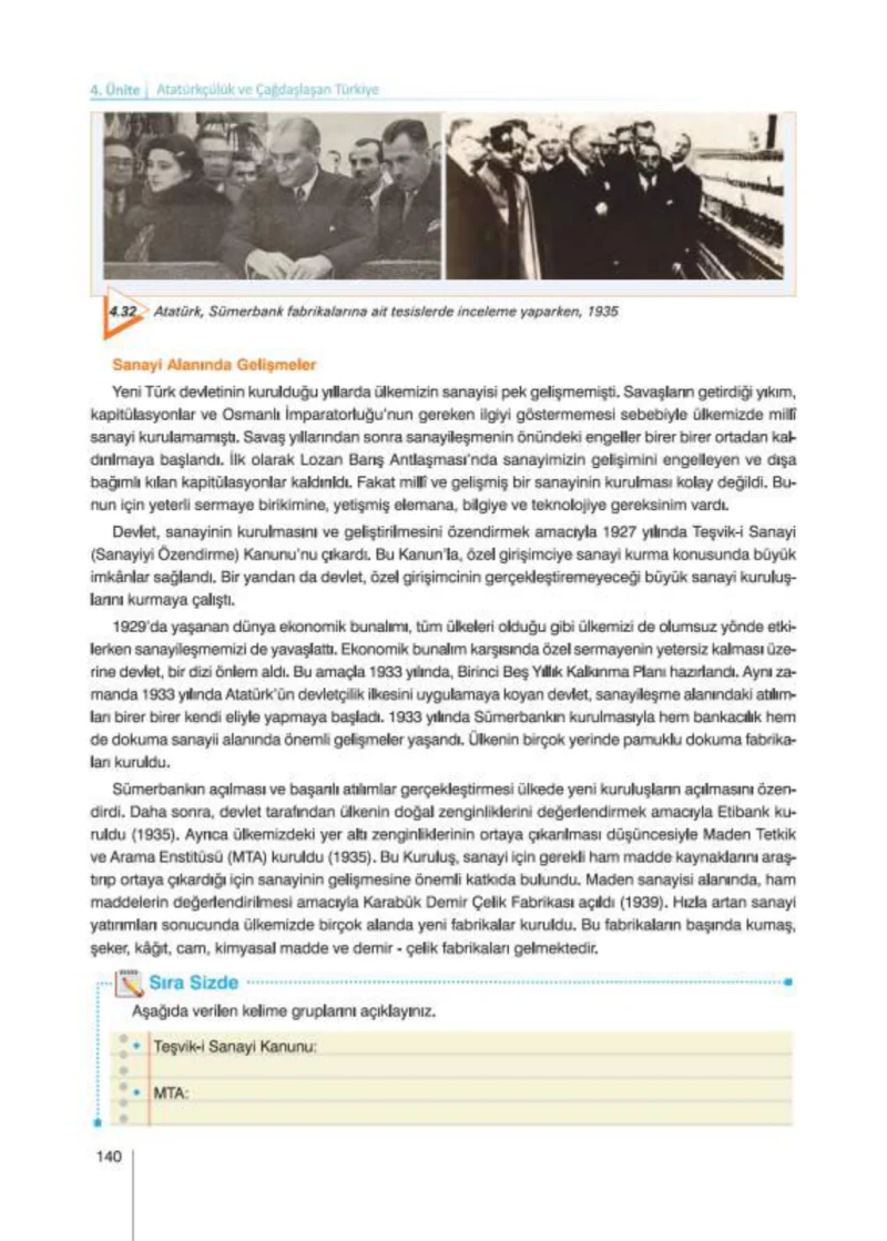 8. Sınıf İnkılap Tarihi Ders Kitabı Cevapları Nev Kitap Yayınları Sayfa 140