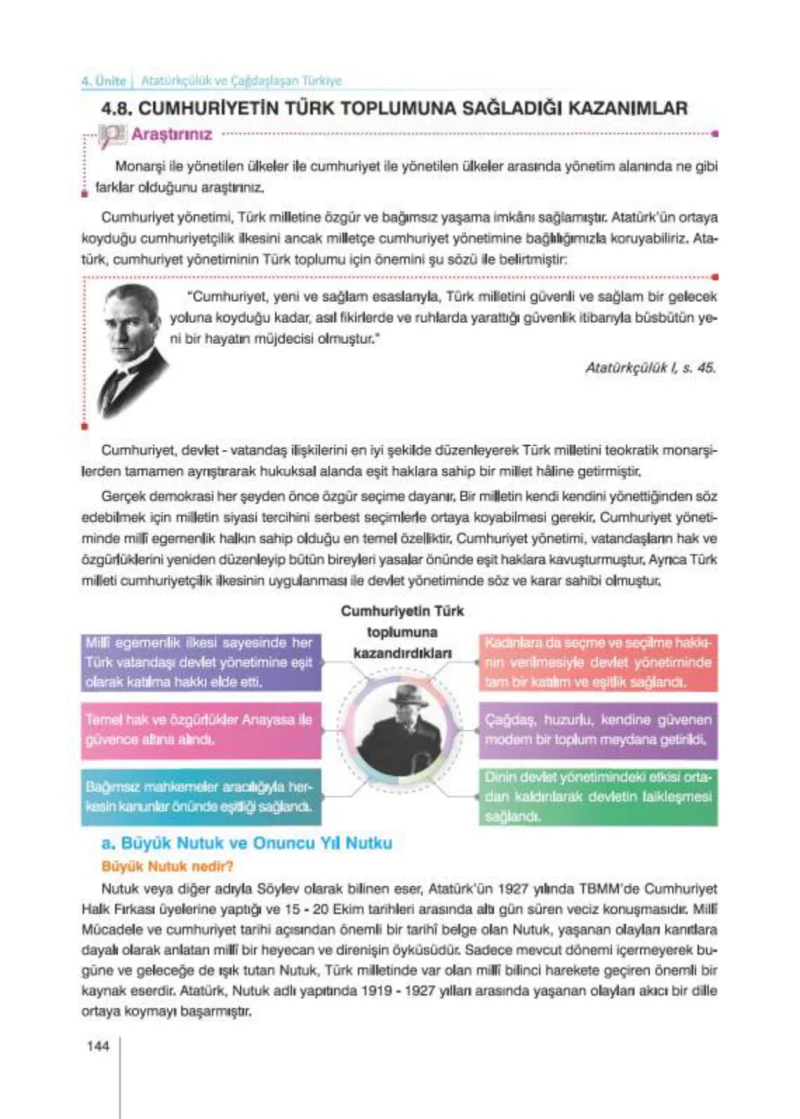 8. Sınıf İnkılap Tarihi Ders Kitabı Cevapları Nev Kitap Yayınları Sayfa 144
