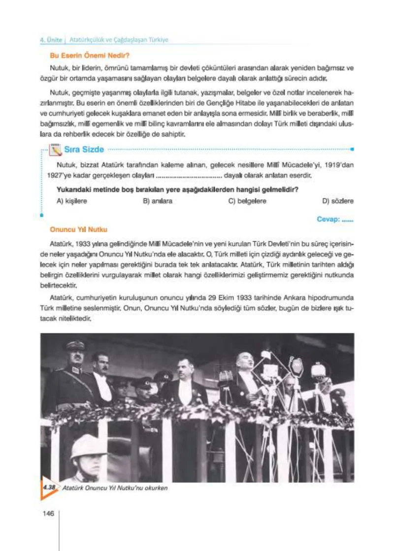 8. Sınıf İnkılap Tarihi Ders Kitabı Cevapları Nev Kitap Yayınları Sayfa 146