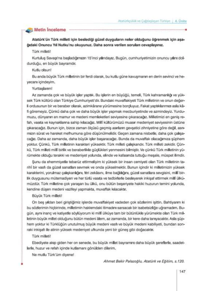 8. Sınıf İnkılap Tarihi Ders Kitabı Cevapları Nev Kitap Yayınları Sayfa 147