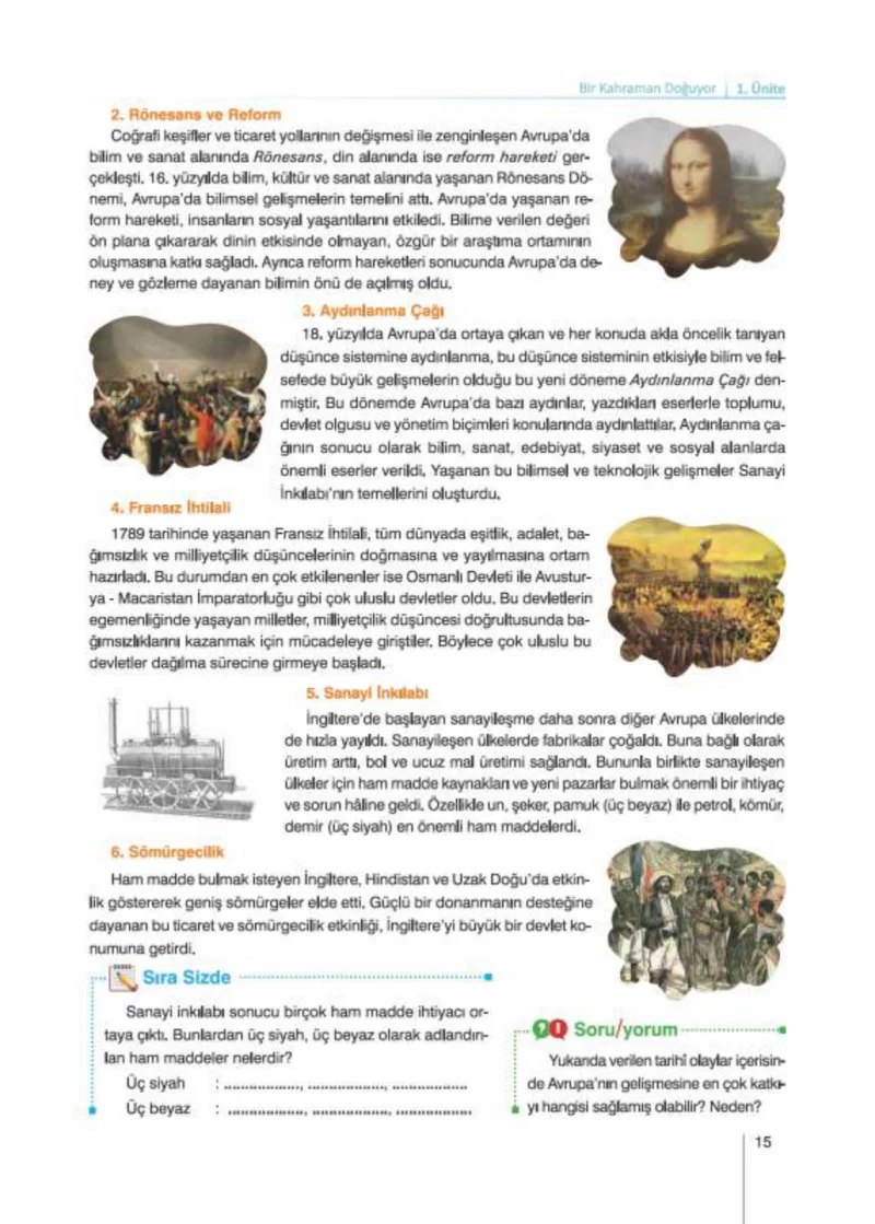 8. Sınıf İnkılap Tarihi Ders Kitabı Cevapları Nev Kitap Yayınları Sayfa 15