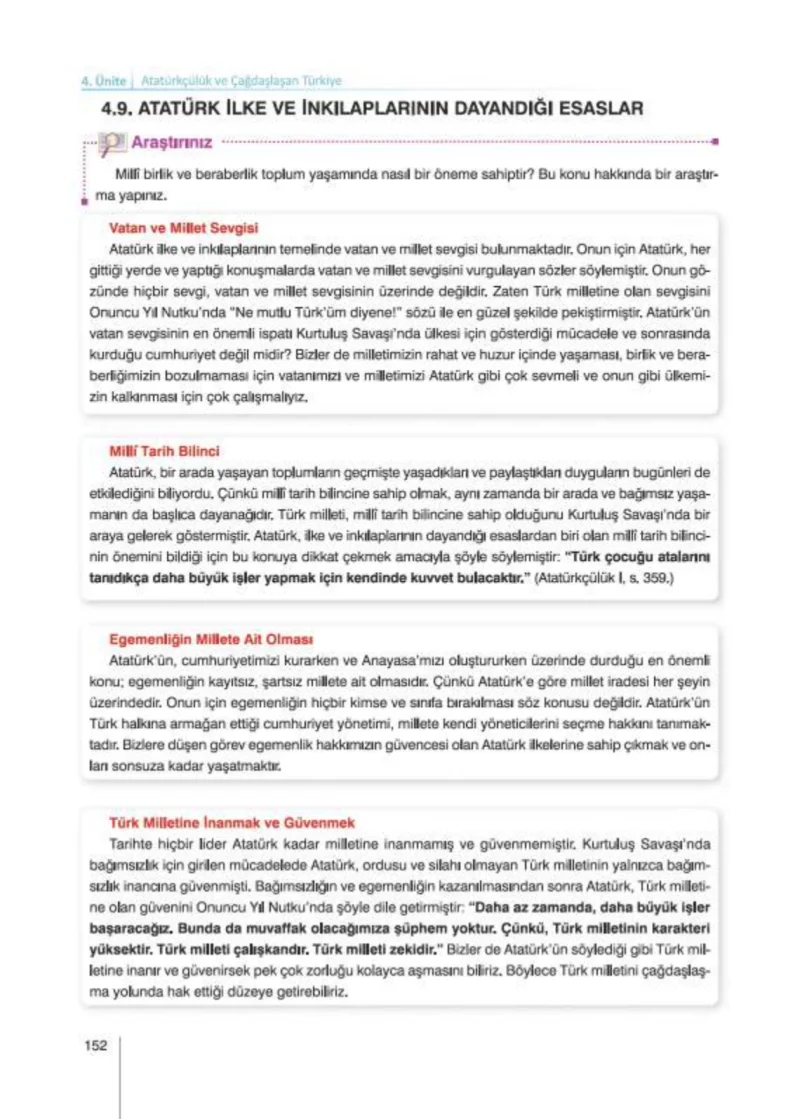 8. Sınıf İnkılap Tarihi Ders Kitabı Cevapları Nev Kitap Yayınları Sayfa 152