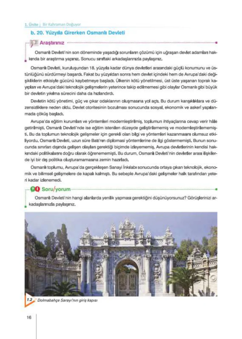 8. Sınıf İnkılap Tarihi Ders Kitabı Cevapları Nev Kitap Yayınları Sayfa 16