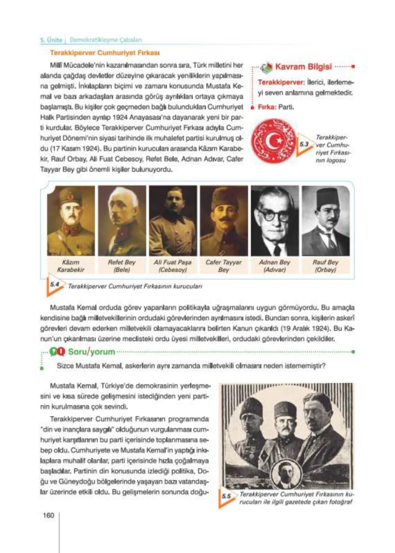 8. Sınıf İnkılap Tarihi Ders Kitabı Cevapları Nev Kitap Yayınları Sayfa 160