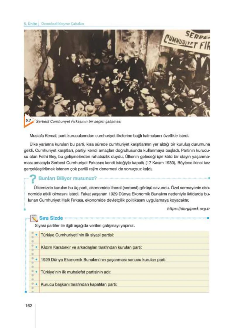 8. Sınıf İnkılap Tarihi Ders Kitabı Cevapları Nev Kitap Yayınları Sayfa 162