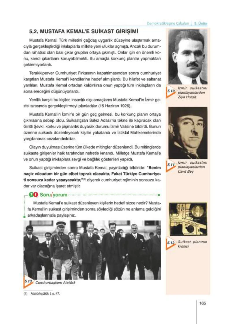8. Sınıf İnkılap Tarihi Ders Kitabı Cevapları Nev Kitap Yayınları Sayfa 165